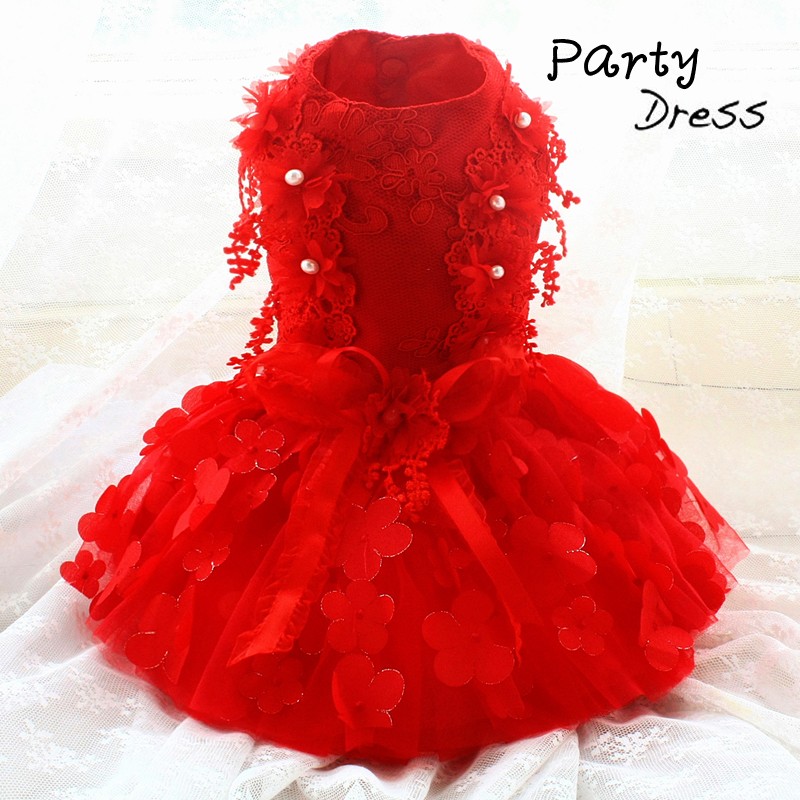 Pet Supplies And More - Handgefertigte einzigartige Hundekleidung, Heimtierbedarf, Kleid, rotes