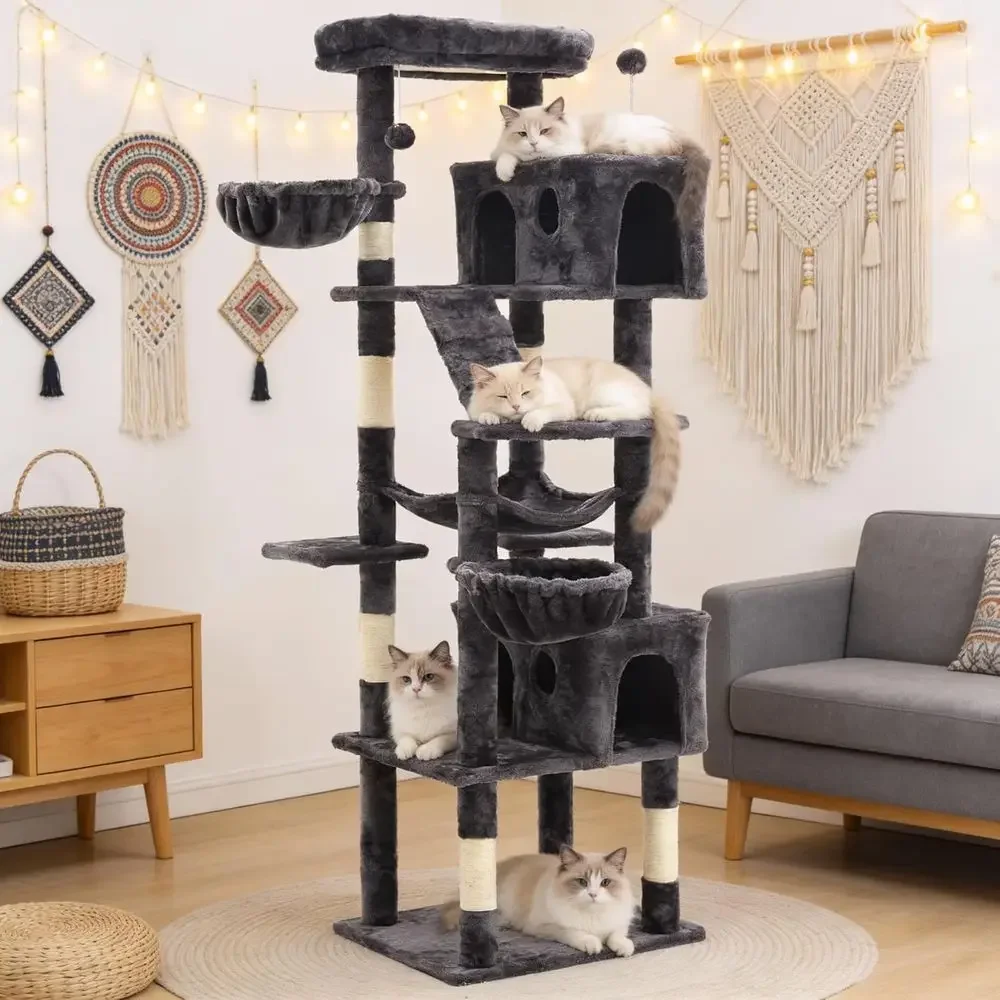 Cat Scratching Post - 74 Zoll hoher Katzenbaum mit Kratzstämmen,