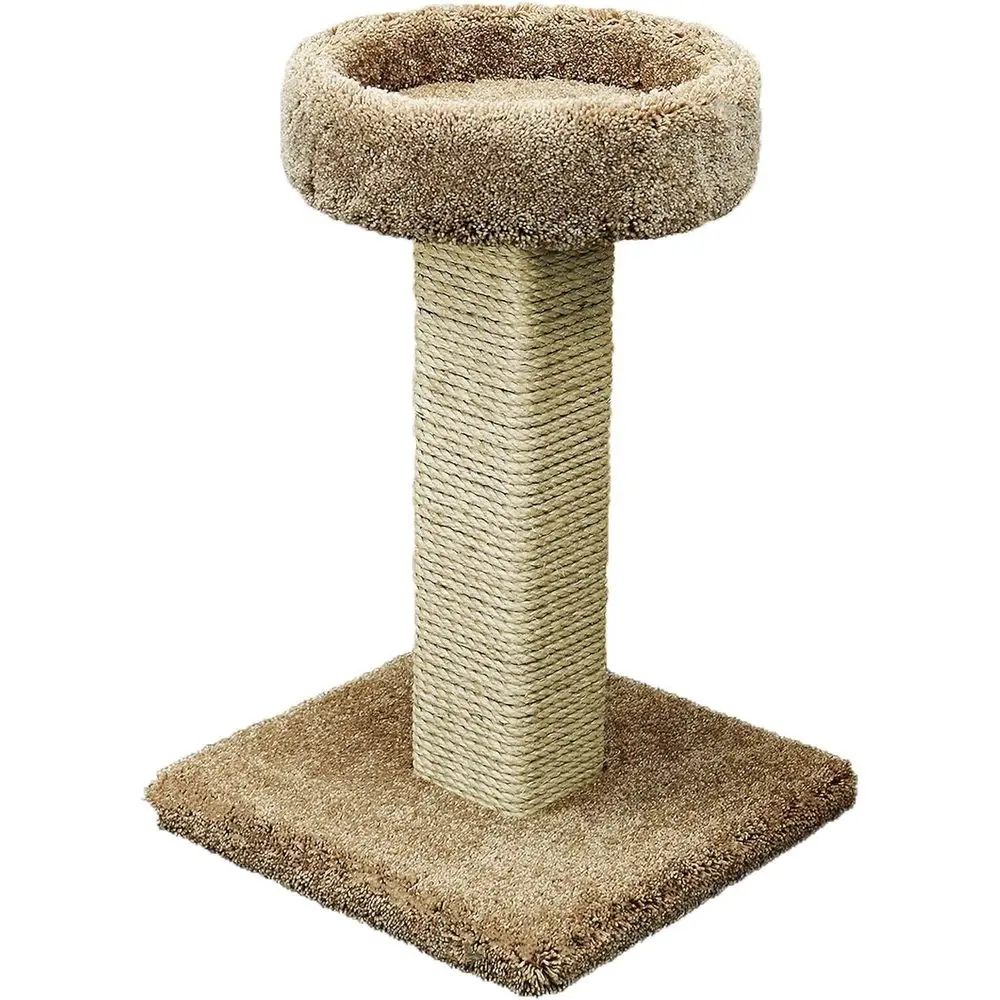 Cat Scratching Post - Großer Massivholz-Kratzbaum mit Schlafplatz, Braun
