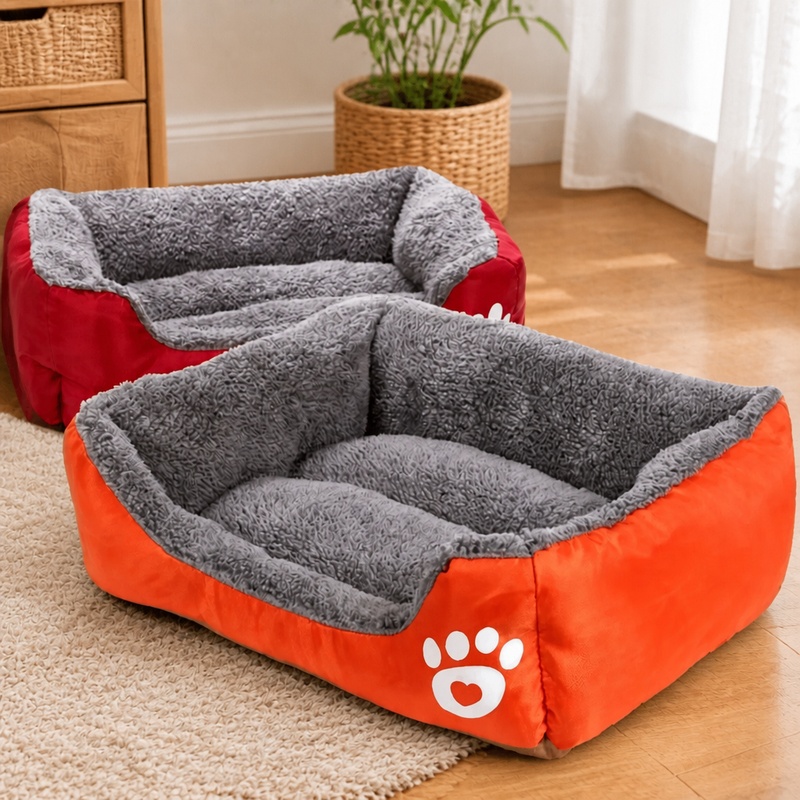 Calming Dog Bed - Weiches Plüschkissen-Bett für kleine Hunde und