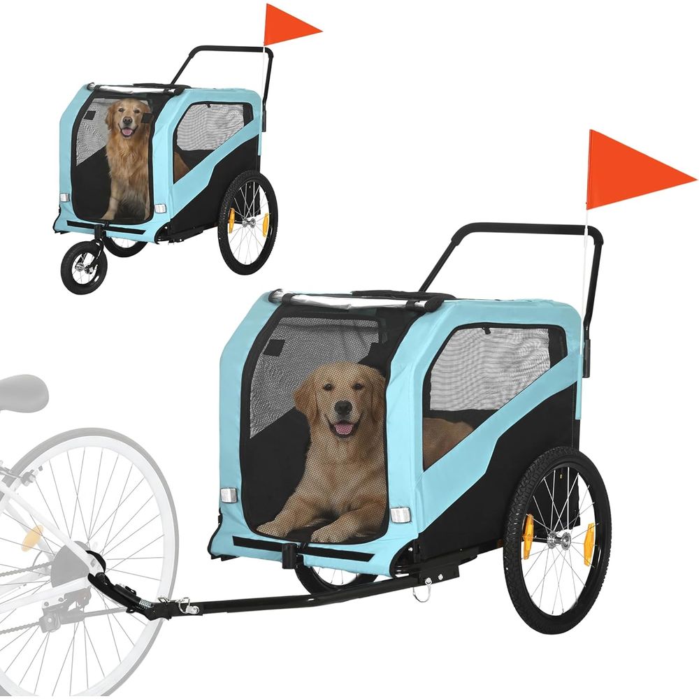 Pet Stroller Carrier - 2-in-1 Hunde-Fahrradanhänger und Haustier-Kinderwagen für große
