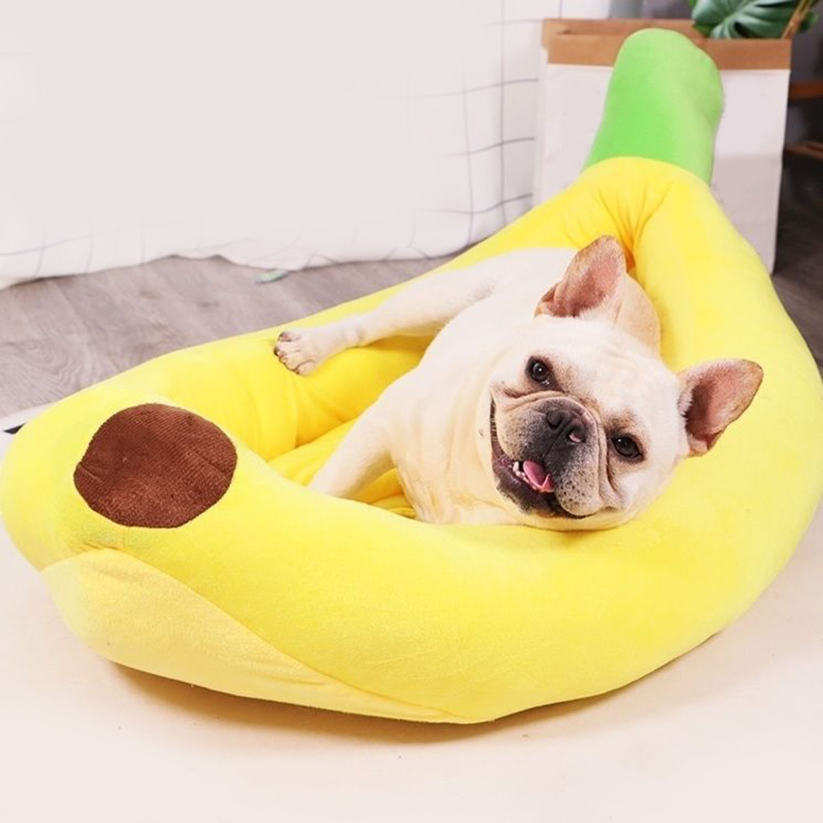 Calming Dog Bed - Bananen förmiges Hunde bett atmungsaktives Plüsch