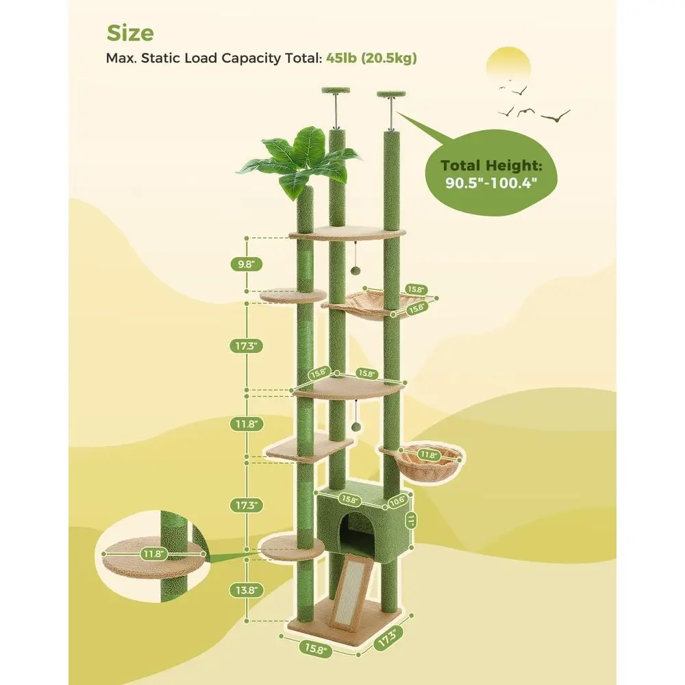 Verstellbarer Hoher Katzenbaum – Cat Scratching Post Bewertung und Preis