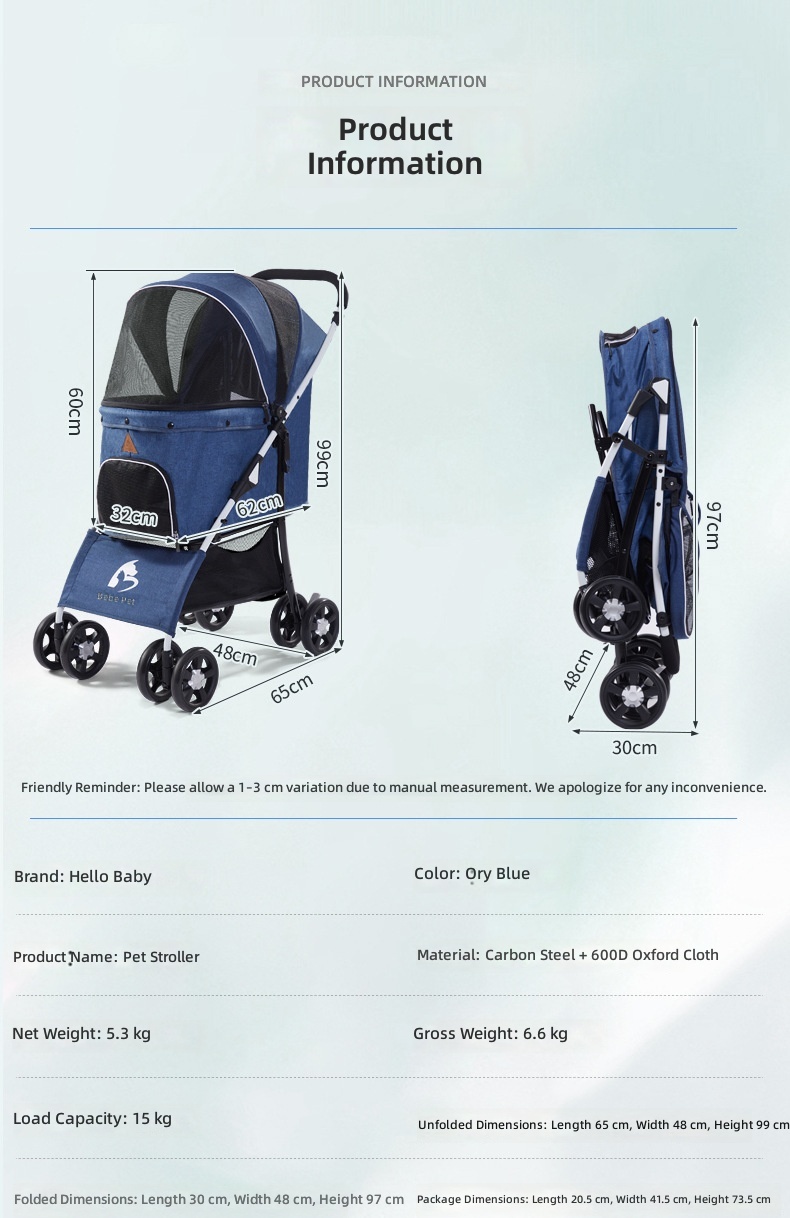 Leichter Faltbarer Haustier-Ki – Pet Stroller Carrier Bewertung und Preis