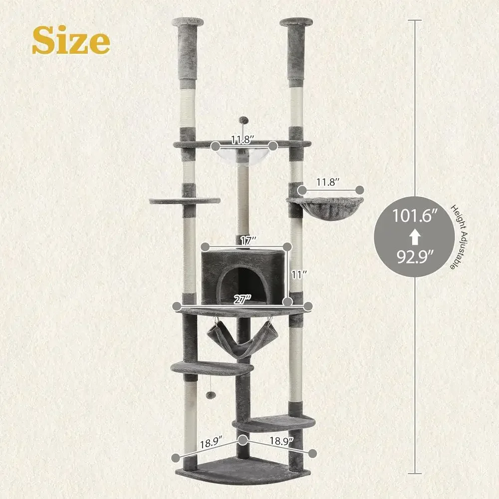 Höhenverstellbarer Katzenturm: – Cat Scratching Post Bewertung und Preis