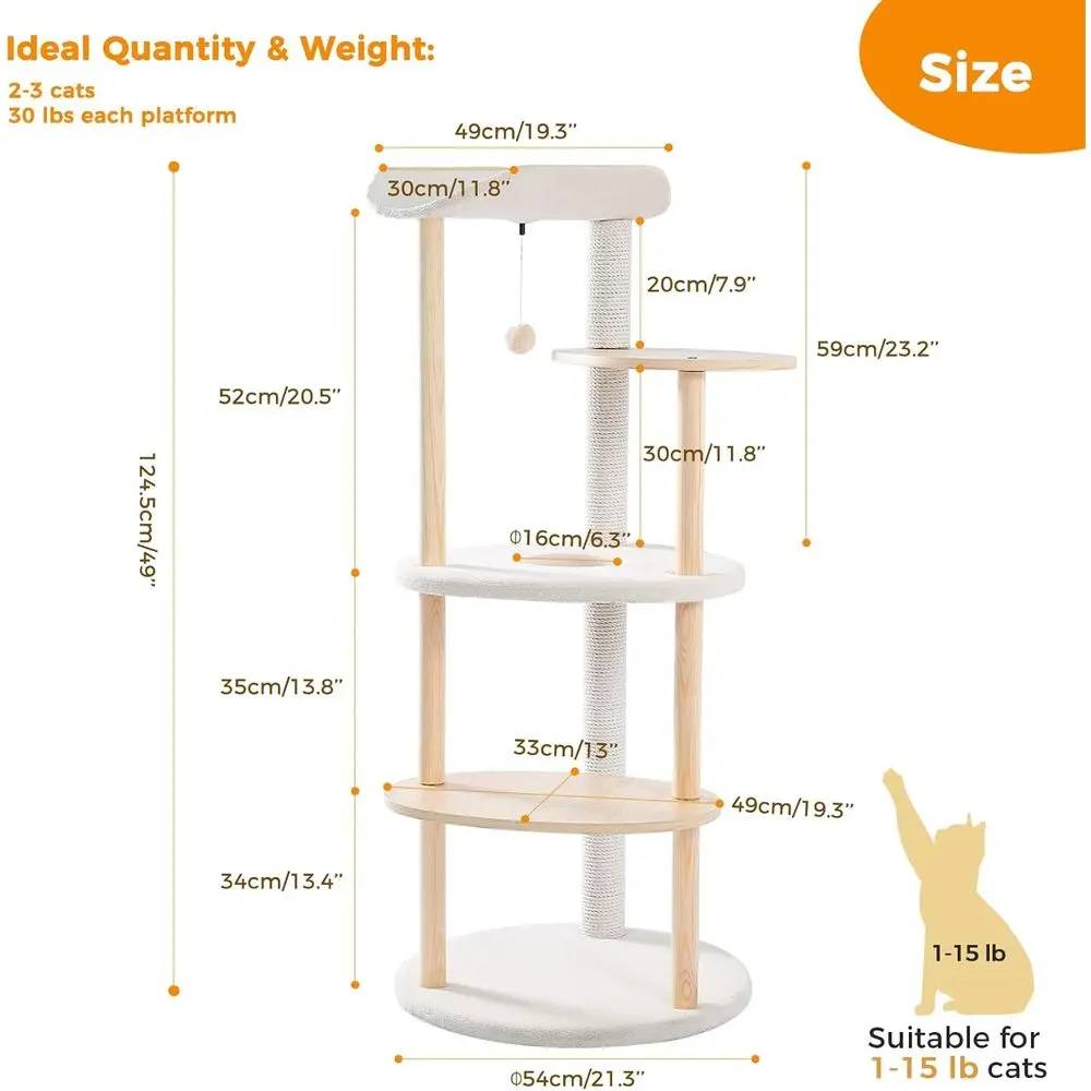 5-stöckiger Beiger Indoor-Katz – Cat Scratching Post Bewertung und Preis