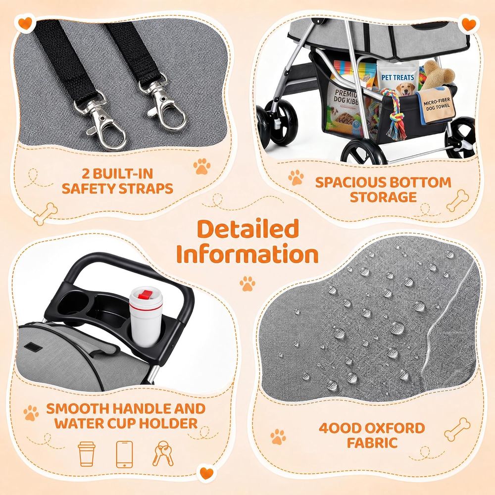 Haustier-Kinderwagen, Katzen-/ – Pet Stroller Carrier Bewertung und Preis