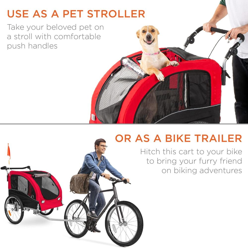 2-in-1 Hundefahrradanhänger, H – Pet Stroller Carrier Bewertung und Preis