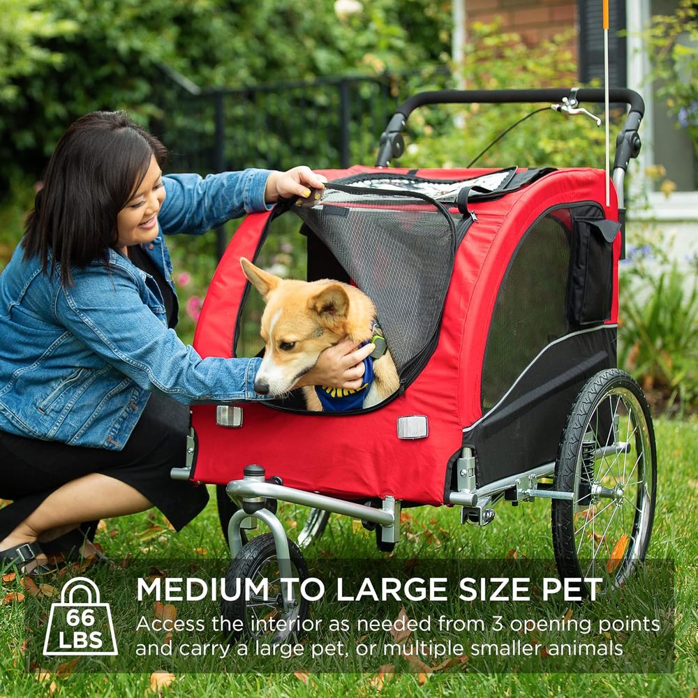 2-in-1 Hundefahrradanhänger, H – Pet Stroller Carrier Bewertung und Preis