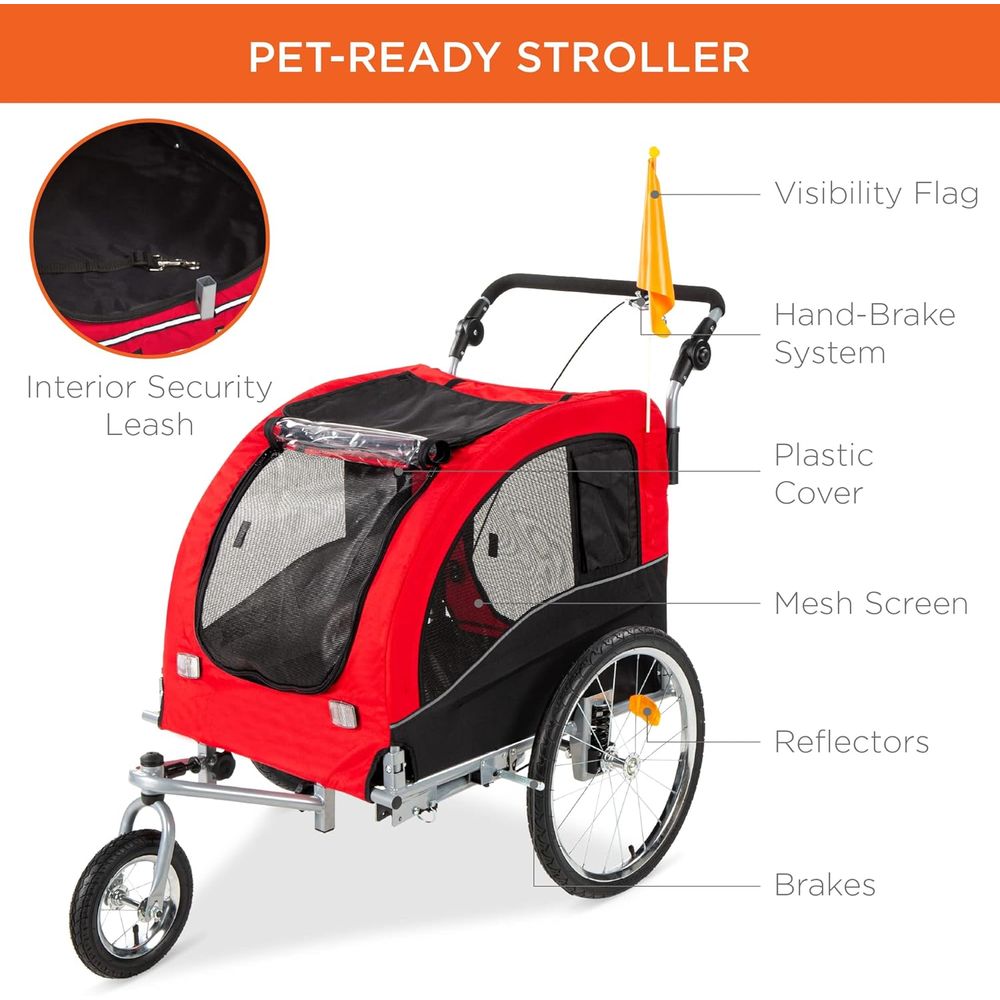 2-in-1 Hundefahrradanhänger, H – Pet Stroller Carrier Bewertung und Preis