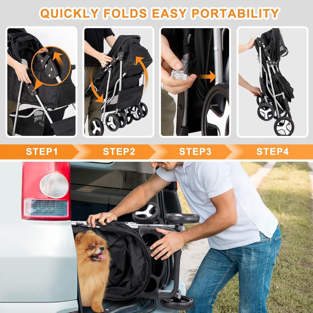 Haustier-Kinderwagen für Hunde – Pet Stroller Carrier Bewertung und Preis